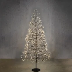 Albero di Natale Nero con 2100 LED Bianco Classico e Timer
