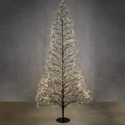 Albero di Natale Nero con 3000 LED Bianco Classico e Timer