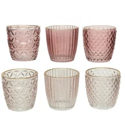 Bicchiere Rosso Porta Tea Light h 8 cm. Pezzo Singolo