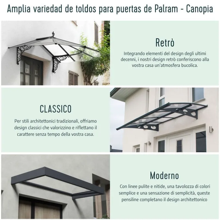 Canopia Aquila Pensilina Da Esterno 453X91 cm Grigio