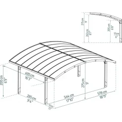 Canopia Arizona Breeze Carport Doppio in Alluminio 6 X 5 m