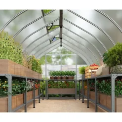 Canopia Bella Doppio Strato Serra Da Giardino in Policarbonato 367X244X219 cm Argento