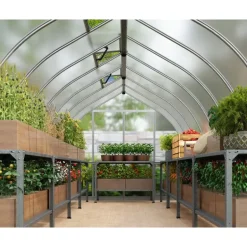 Canopia Bella Doppio Strato Serra Da Giardino in Policarbonato 724X244X219 cm Argento