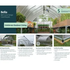 Canopia Bella Doppio Strato Serra Da Giardino in Policarbonato 964X244X219 cm Argento