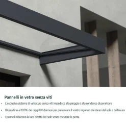 Canopia Bordeaux Pensilina Da Esterno 670X140 cm Trasparente