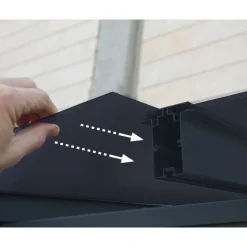 Canopia Capri Pergola Addossata in Alluminio 3X9.7 m Grigio