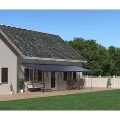 Canopia Capri Pergola Addossata in Alluminio 3X9.2 m Grigio