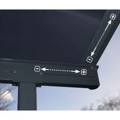 Canopia Capri Pergola Addossata in Alluminio 3X6.2 m Grigio