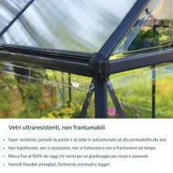 Canopia Eco Grow Doppio Strato Serra Da Giardino in Policarbonato 197X204X198 cm Verde