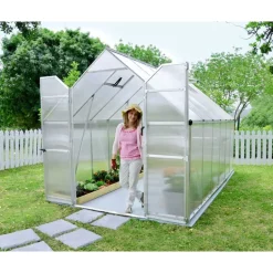 Canopia Essence Doppio Strato Serra Da Giardino in Policarbonato 367X244X229 cm Argento