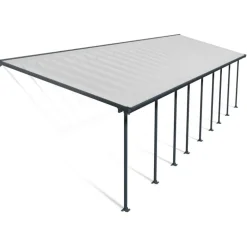 Canopia Feria Pergola Addossata in Alluminio 3X12.7 m Grigio
