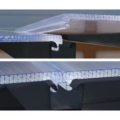 Canopia Feria Pergola Addossata in Alluminio 3X12.7 m Grigio