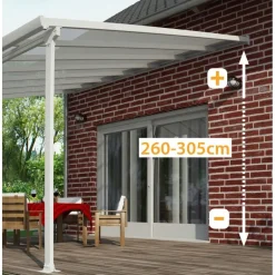 Canopia Feria Pergola Addossata in Alluminio 3X4.3 m Grigio