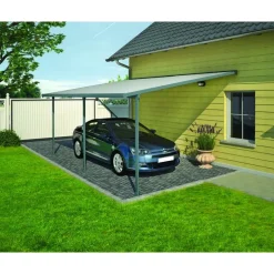 Canopia Feria Pergola Addossata in Alluminio 3X5.5 m Grigio