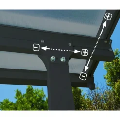 Canopia Feria Pergola Addossata in Alluminio 3X9.2 m Grigio