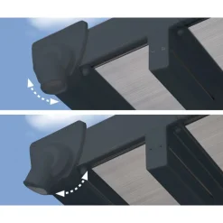 Canopia Feria Pergola Addossata in Alluminio 3X9.2 m Grigio