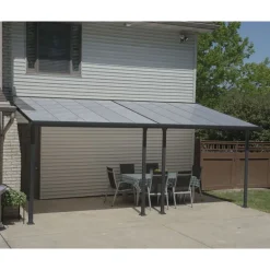 Canopia Feria Pergola Addossata in Alluminio 3X6.1 m Grigio