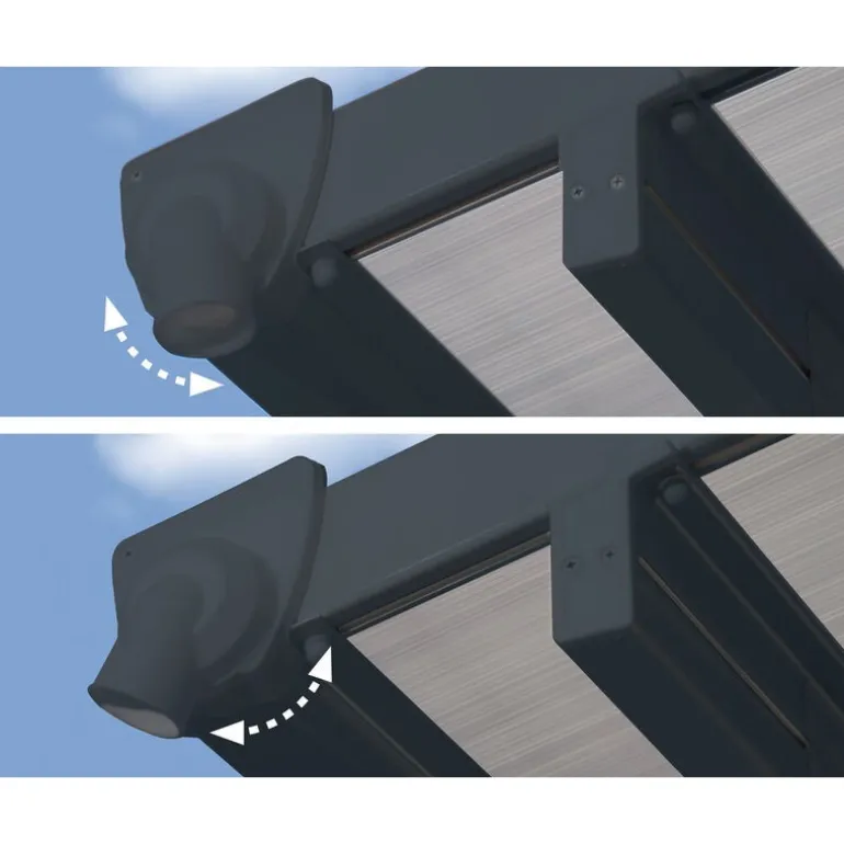 Canopia Feria Pergola Addossata in Alluminio 3X6.1 m Grigio