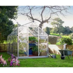 Canopia Harmony Trasparente Serra Da Giardino in Policarbonato 370X185X208 cm Argento