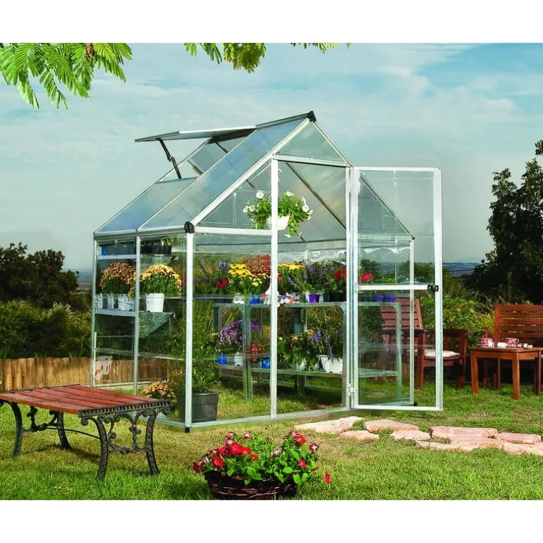 Canopia Hybrid Serra Da Giardino in Policarbonato 126X185X208 cm Argento