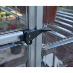 Canopia Lean-To Serra Da Giardino in Policarbonato Argento 244X124X225 cm Ibrida