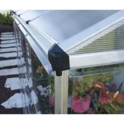 Canopia Lean-To Serra Da Giardino in Policarbonato Argento 244X124X225 cm Ibrida