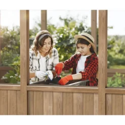 Canopia NATURA Doppio Strato Serra Da Giardino in Policarbonato 641X237.5X261 cm - Legno di cedro