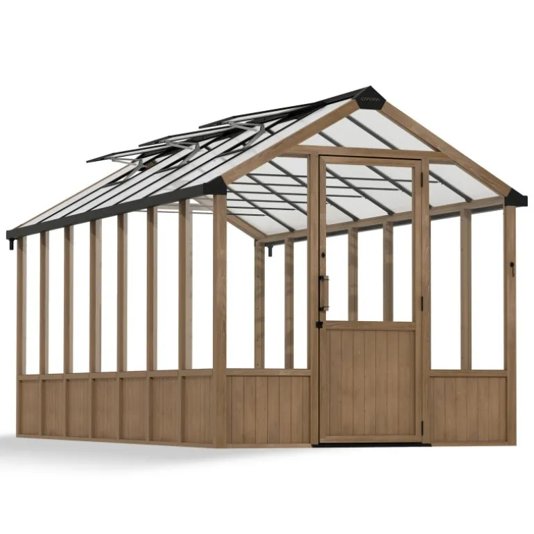 Canopia NATURA Doppio Strato Serra Da Giardino in Policarbonato 500.5X237.5X261 cm - Legno di cedro