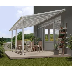 Canopia Olympia Pergola Addossata in Alluminio 3X6.2 m Bianco