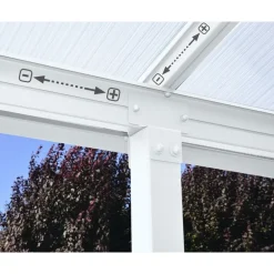 Canopia Olympia Pergola Addossata in Alluminio 3X6.2 m Bianco
