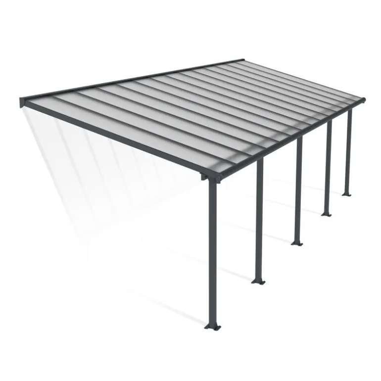 Canopia Olympia Pergola Addossata in Alluminio 3X8.6 m Grigio