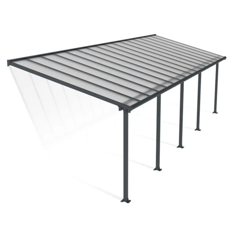 Canopia Olympia Pergola Addossata in Alluminio 3X9.8 m Grigio