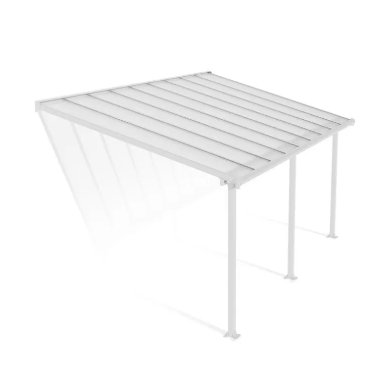 Canopia Olympia Pergola Addossata in Alluminio 3X5.5 m Bianco