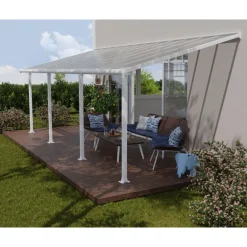 Canopia Olympia Pergola Addossata in Alluminio 3X7.4 m Bianco