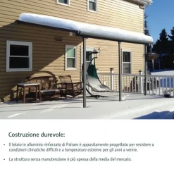 Canopia Olympia Pergola Addossata in Alluminio 3X7.4 m Bianco