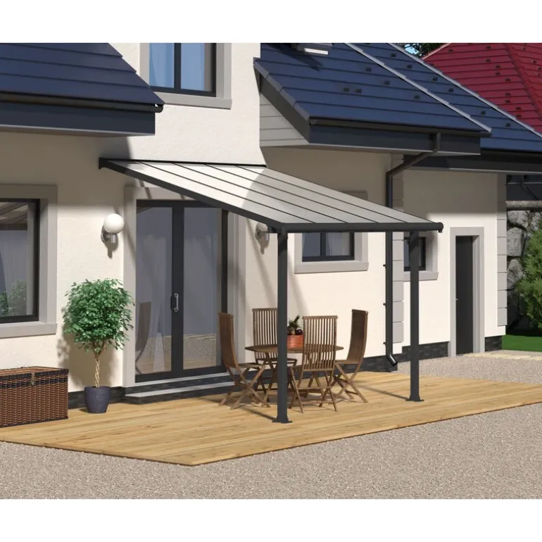 Canopia Olympia Pergola Addossata in Alluminio 3X3 m Grigio