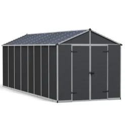 Canopia Rubicon Casetta Da Giardino in Policarbonato Ultra Resistente 602X237X235 cm Grigio Scuro