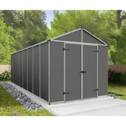 Canopia Rubicon Casetta Da Giardino in Policarbonato Ultra Resistente 602X237X235 cm Grigio Scuro