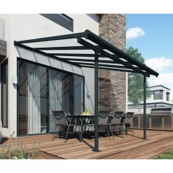 Canopia Sierra Pergola Addossata in Alluminio 3X3 m Grigio