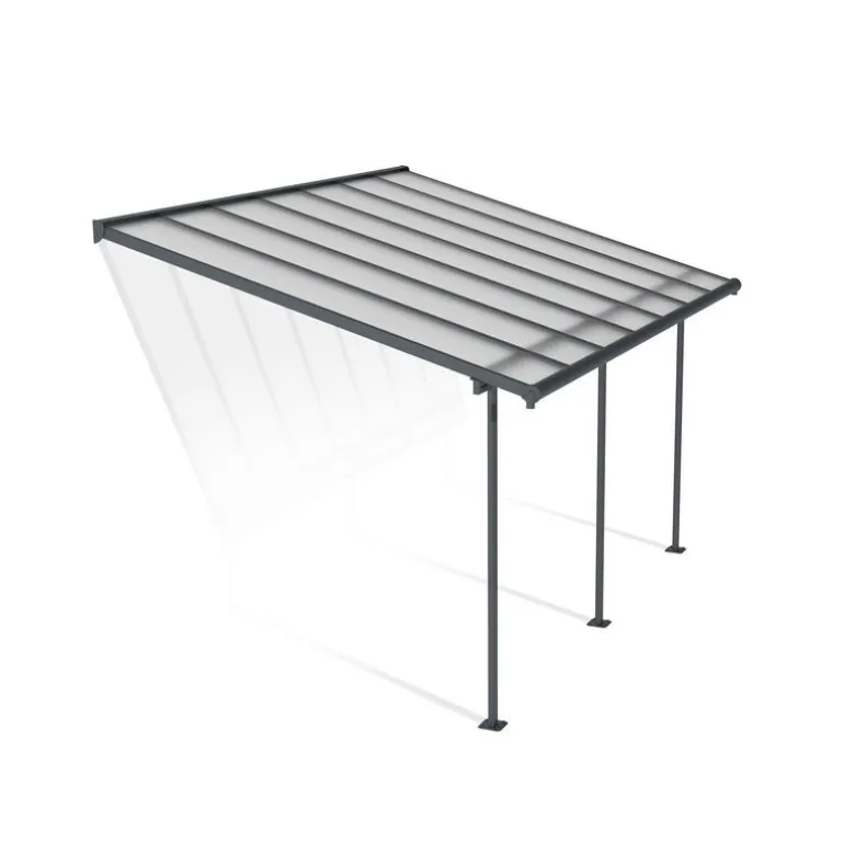 Canopia Sierra Pergola Addossata in Alluminio 3X4.3 m Grigio