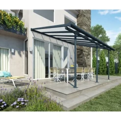Canopia Sierra Pergola Addossata in Alluminio 3X4.3 m Grigio