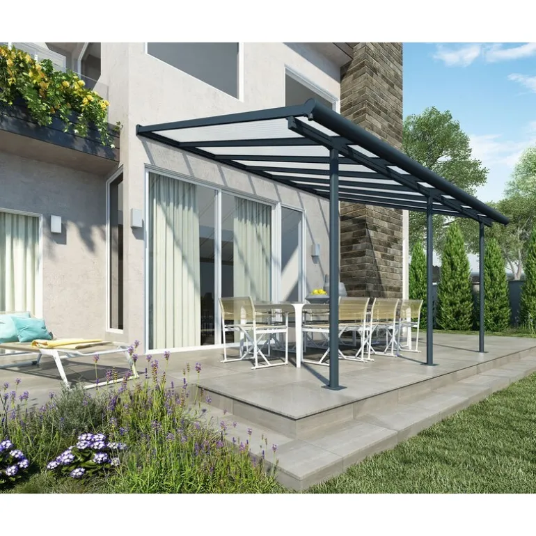 Canopia Sierra Pergola Addossata in Alluminio 3X4.3 m Grigio