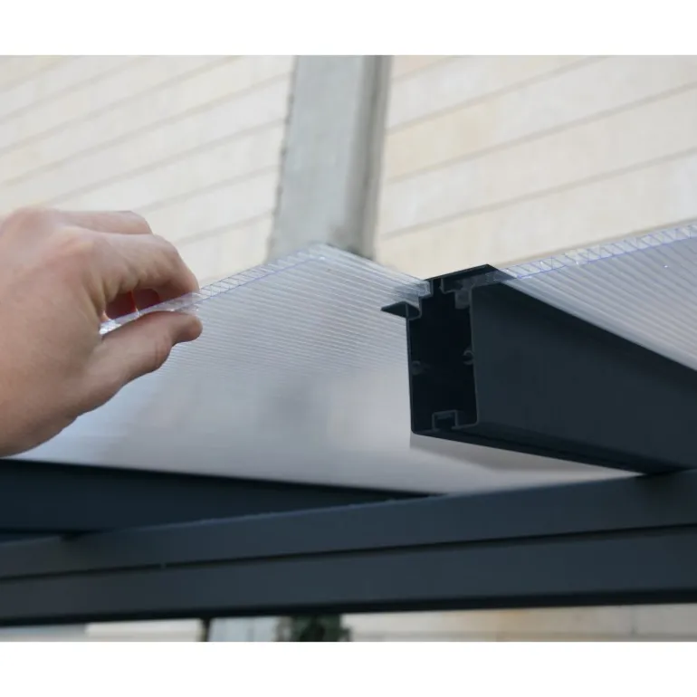 Canopia Sierra Pergola Addossata in Alluminio 2.3X2.3 m Grigio