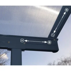 Canopia Sierra Pergola Addossata in Alluminio 3X7.4 m Grigio