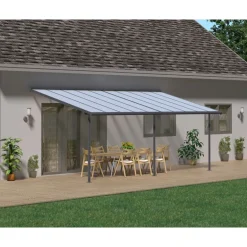 Canopia Sierra Pergola Addossata in Alluminio 3X6.2 m Grigio