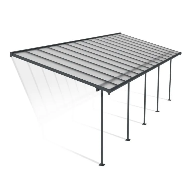 Canopia Sierra Pergola Addossata in Alluminio 3X8.6 m Grigio