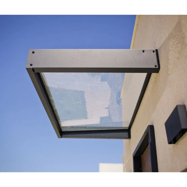 Canopia Sophia Pensilina Da Esterno 215X95 cm - Struttura Grigia Pannello Trasparente