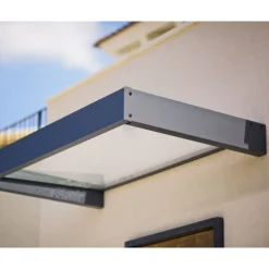 Canopia Sophia Pensilina Da Esterno 215X95 cm - Struttura Grigia Pannello Trasparente