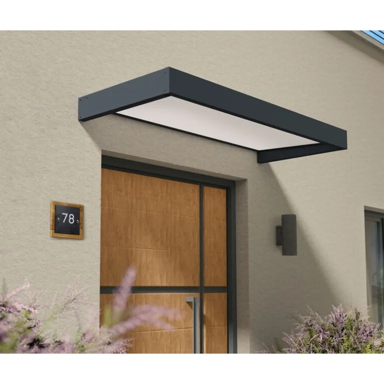 Canopia Sophia Pensilina Da Esterno 215X95 cm - Struttura Grigia Pannelli Opal Bianco