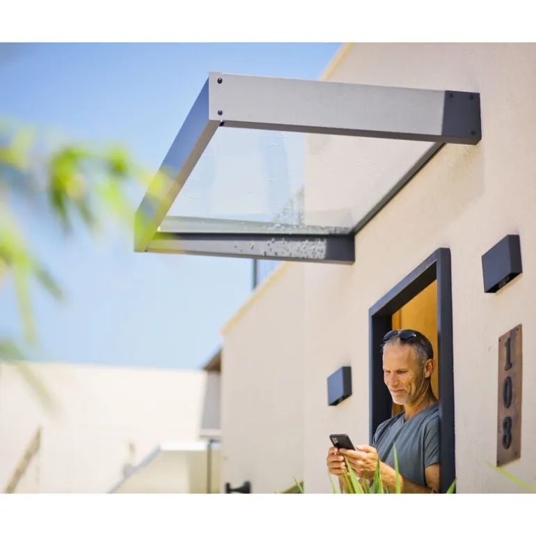 Canopia Sophia Pensilina Da Esterno 160X95 cm - Struttura Grigia Pannello Trasparente